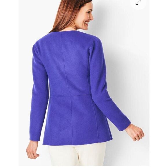 Talbots Double Face Wool Jacket Sz. 14, Pockets, Front Buttons Wool Blend - Picture 2 of 11